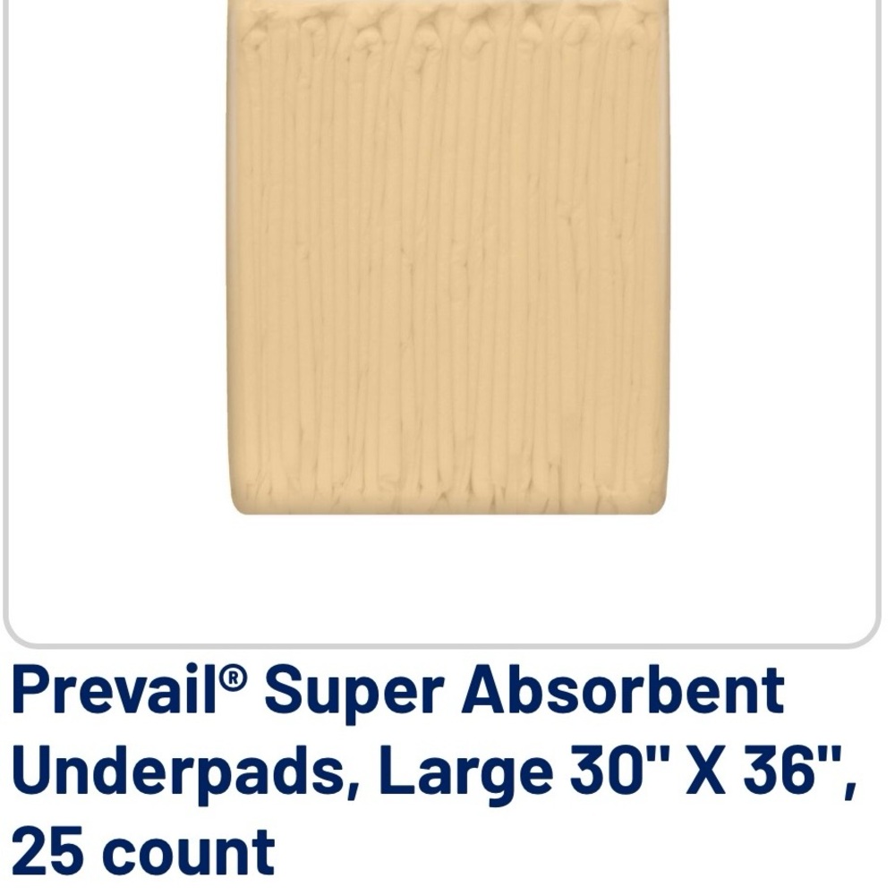 Prevail Cream Bedding Underpads - 25 Count